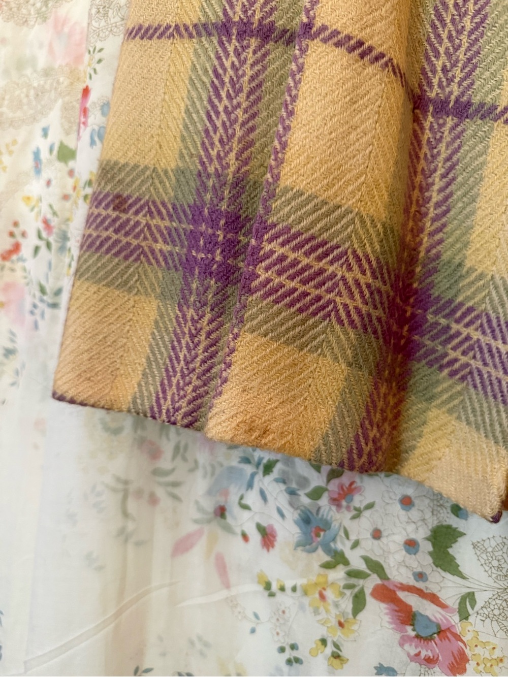 Vintage 1950s Plaid Pleated Midi Skirt Small - Picture 8 of 14